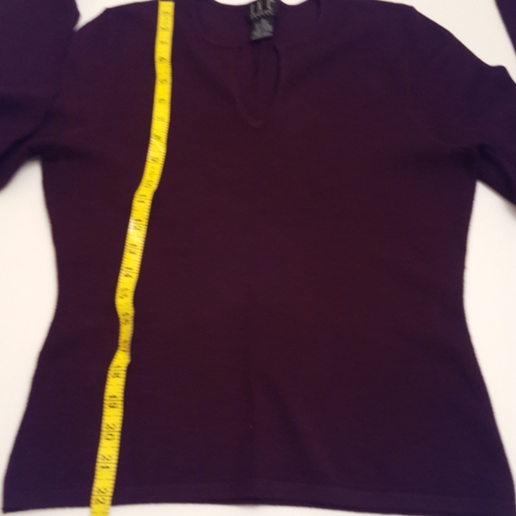 INC Vintage Deep Burgundy Key Hole Neck Sweater - Picture 6 of 11